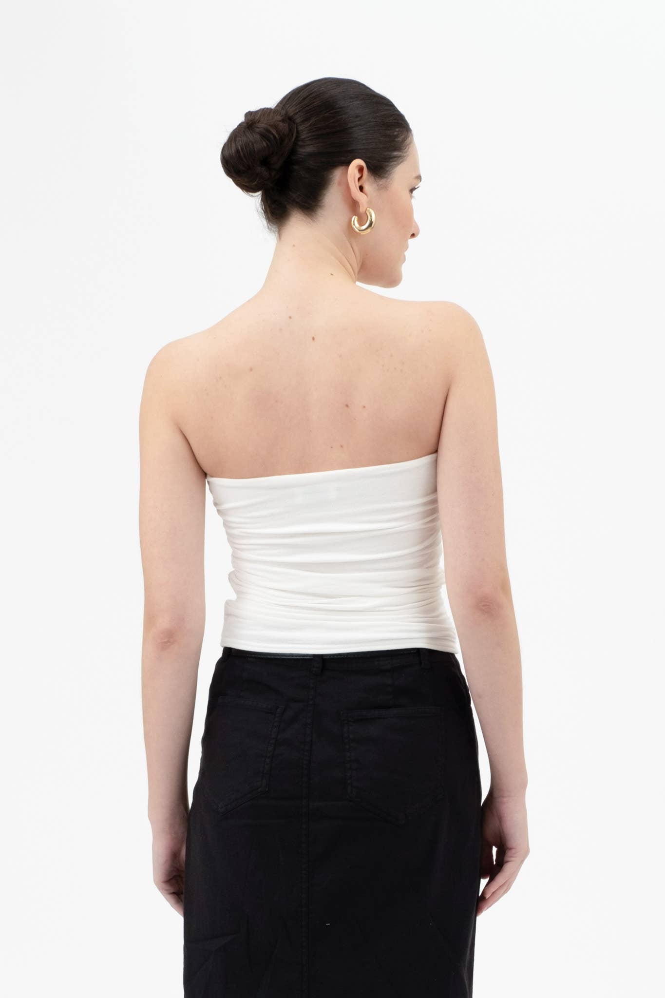 REVERSIBLE STRAPLESS SCRUNCH KNIT TOP