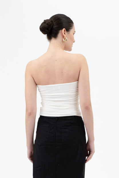 REVERSIBLE STRAPLESS SCRUNCH KNIT TOP