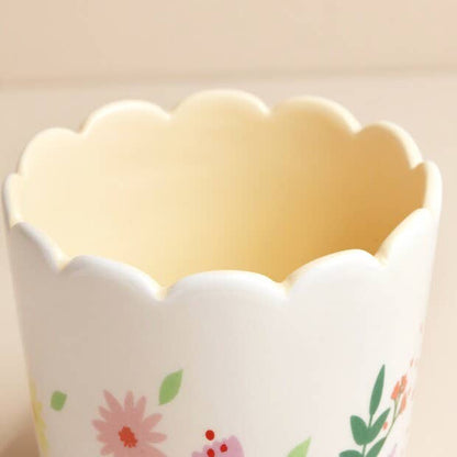 Floral Scalloped Planter