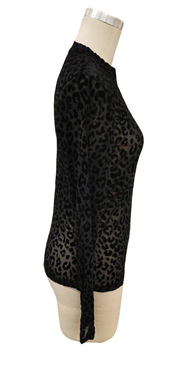 Leopard Mesh Top