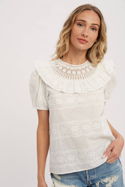 EYELET LACE BLOUSE