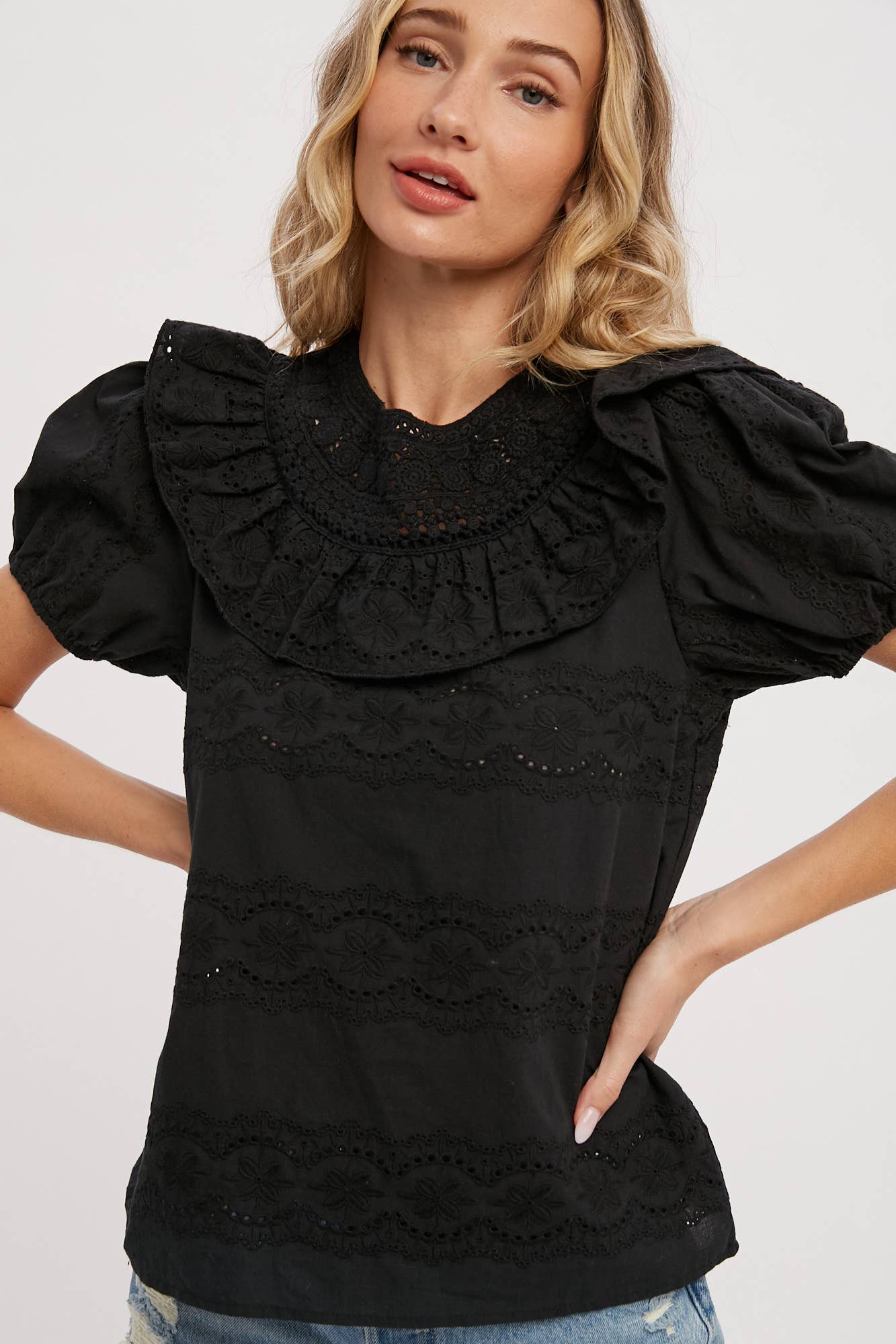 EYELET LACE BLOUSE