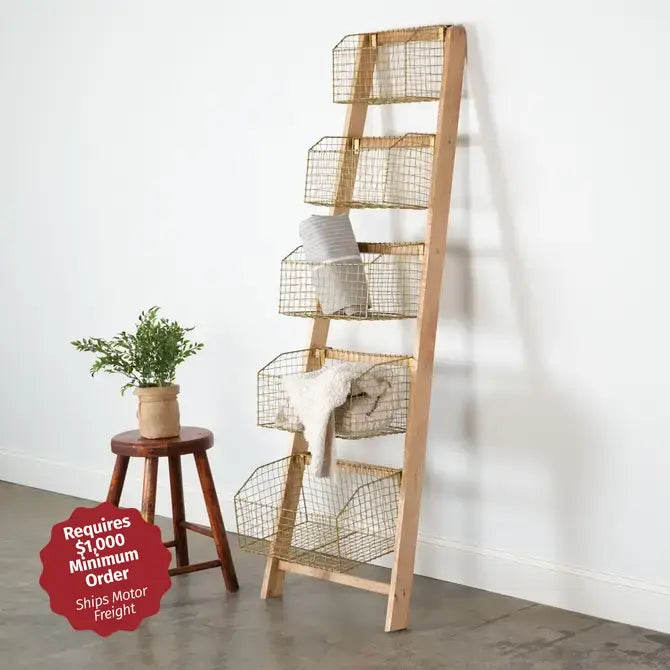 Leaning Ladder Wall Storage