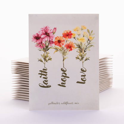 Faith Hope Love - Pollinator Wildflower Mix Seed Packets