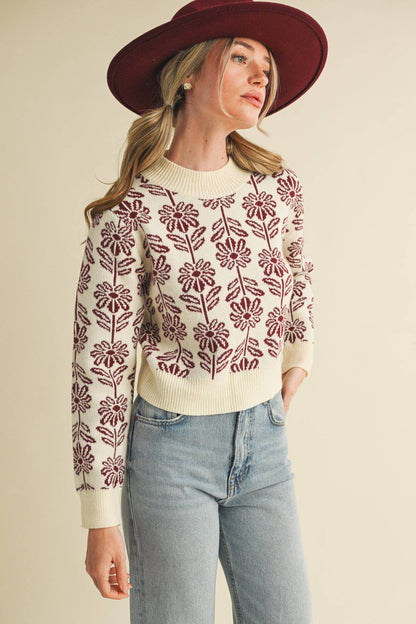 Floral Pattern Sweater