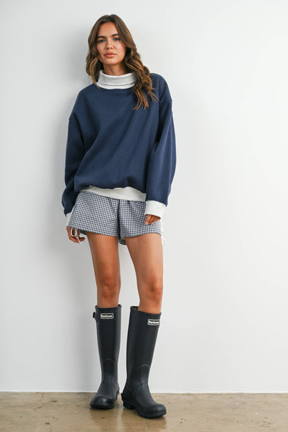 Cozy Contrast Turtleneck Sweatshirt-BMT8577