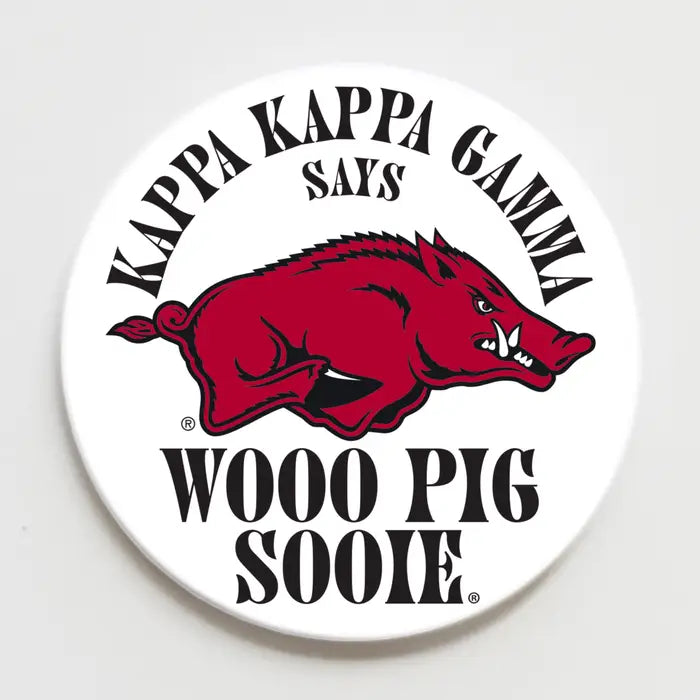 University of Arkansas Sorority Wooo Pig Button