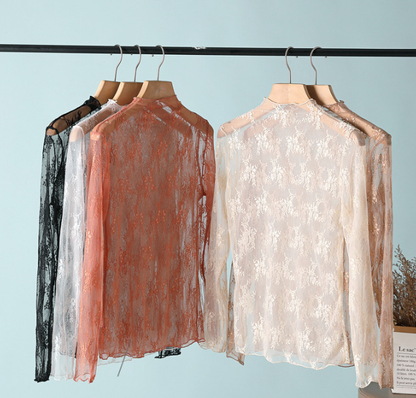 Floral Lace Sheer Layering Top