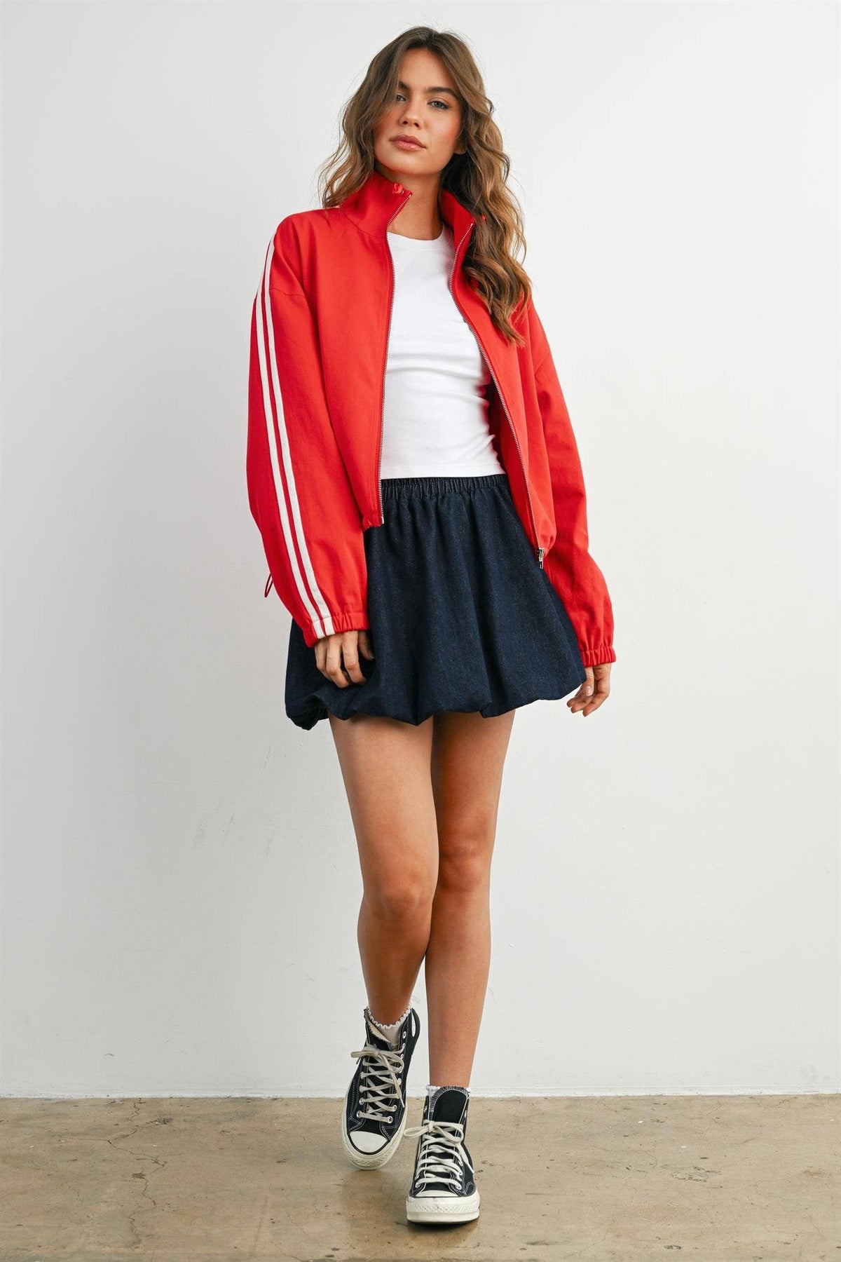 The Marina Stripe Twill Track Jacket