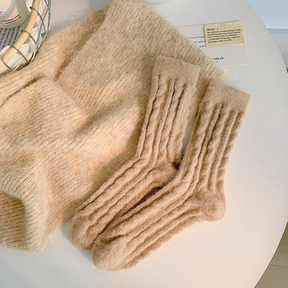 Cable Knit Fuzzy Socks