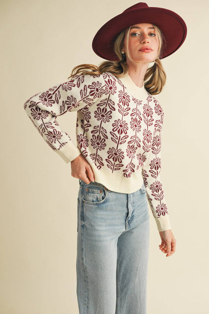 Floral Pattern Sweater