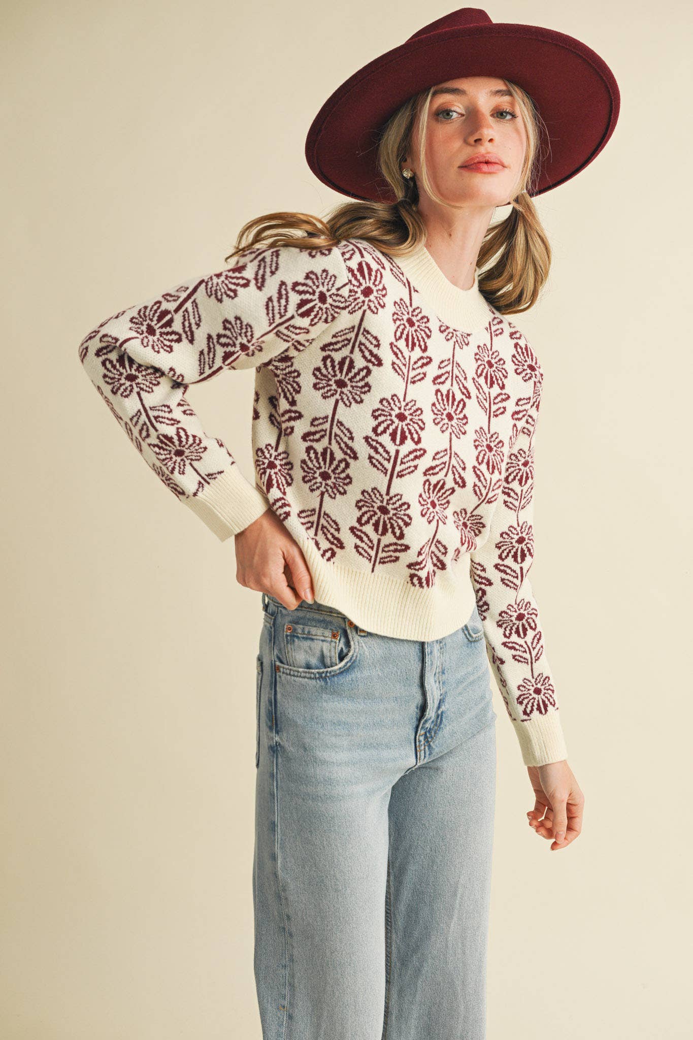 Floral Pattern Sweater