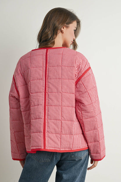 Buttoned Quilted Puffer Jacket