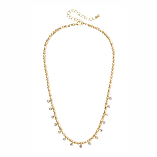 Maya Rhinestone Ball Beaded Necklace