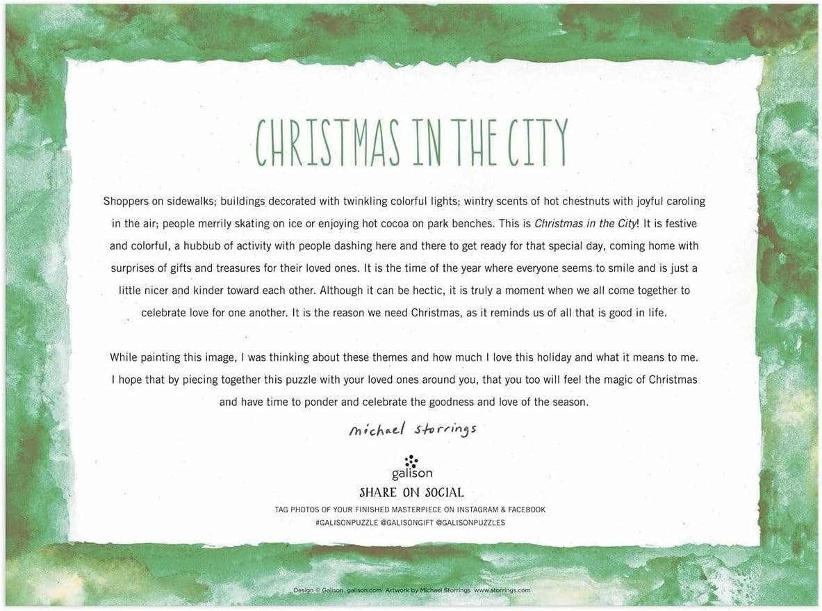 Michael Storrings Christmas in the City 1000 Piece Puzzle