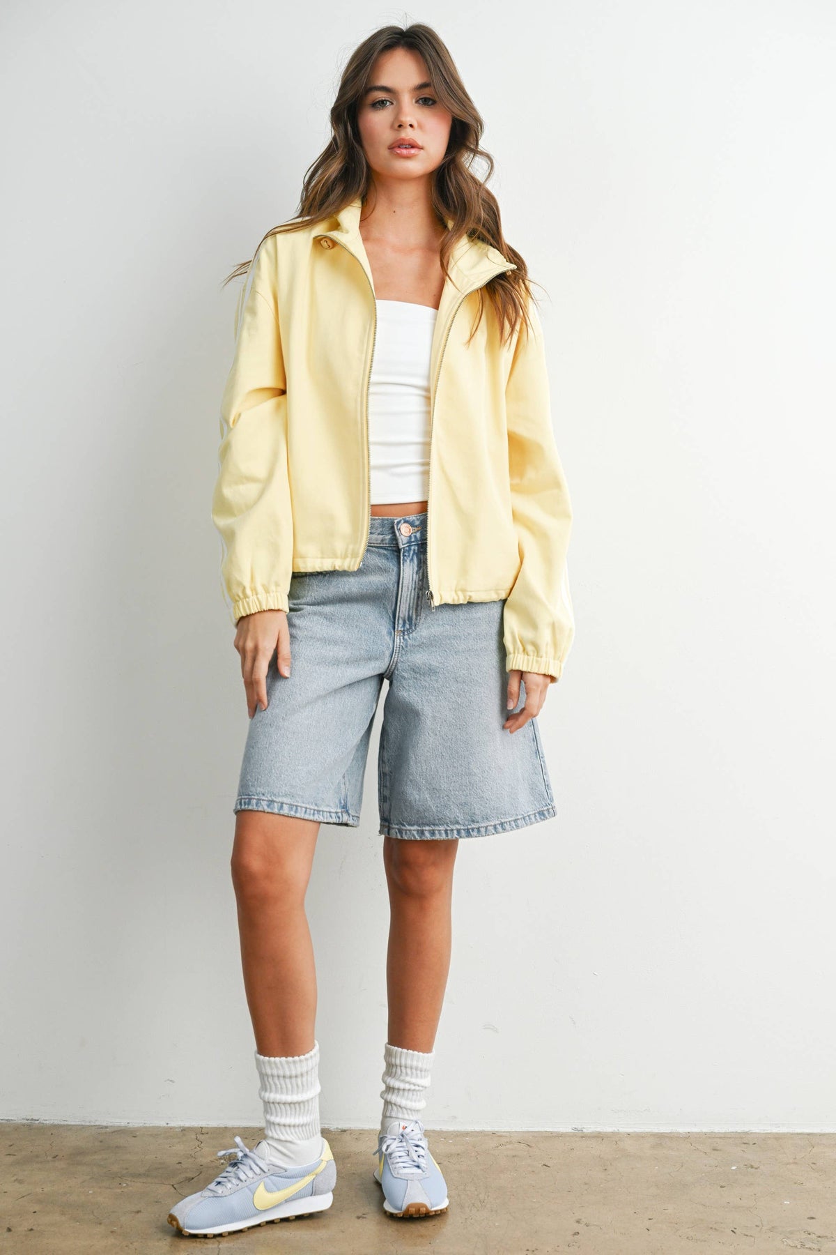 The Marina Stripe Twill Track Jacket