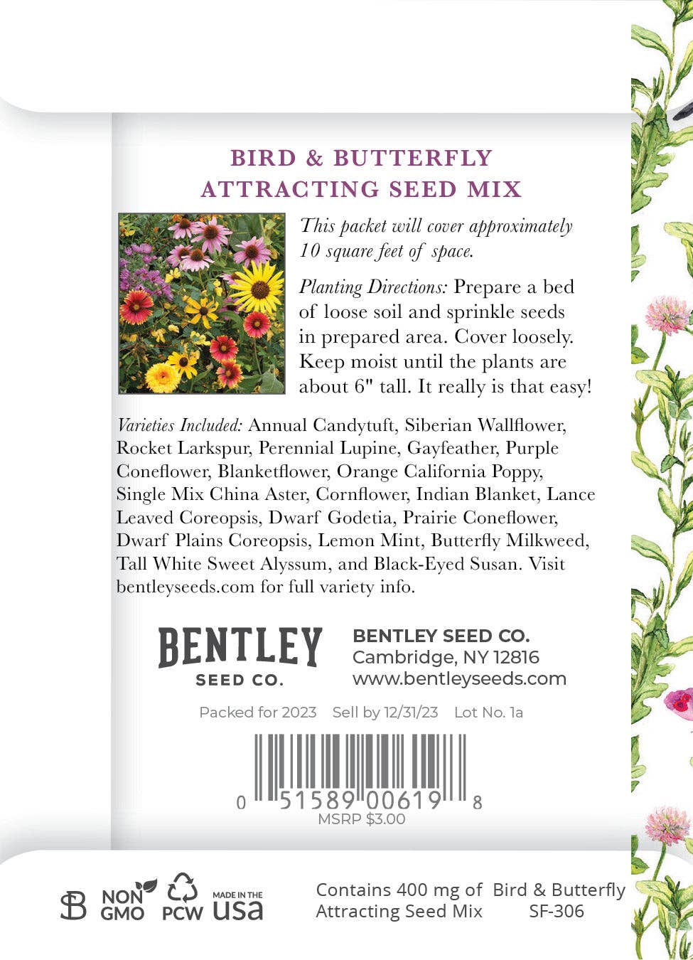 Thank You - Bird Butterfly Mix Seed Packets