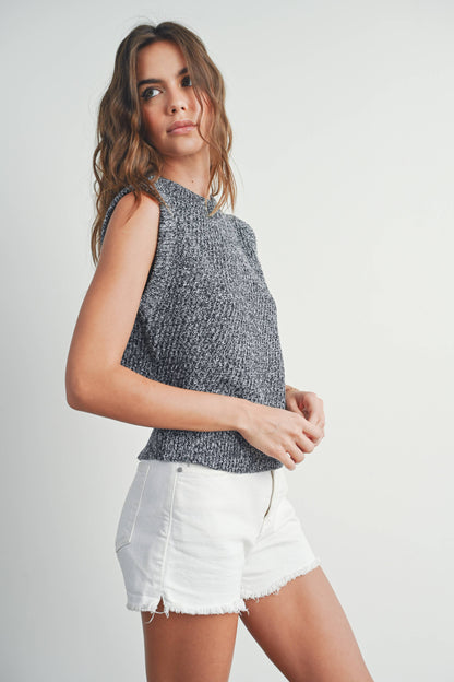 Sleeveless Crew Neck Sweater Knit Vest