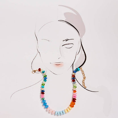 17 Inch Mixed Shaped Colored Resin Bead Necklace
