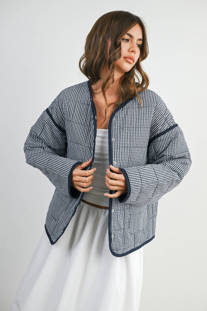 Buttoned Quilted Puffer Jacket