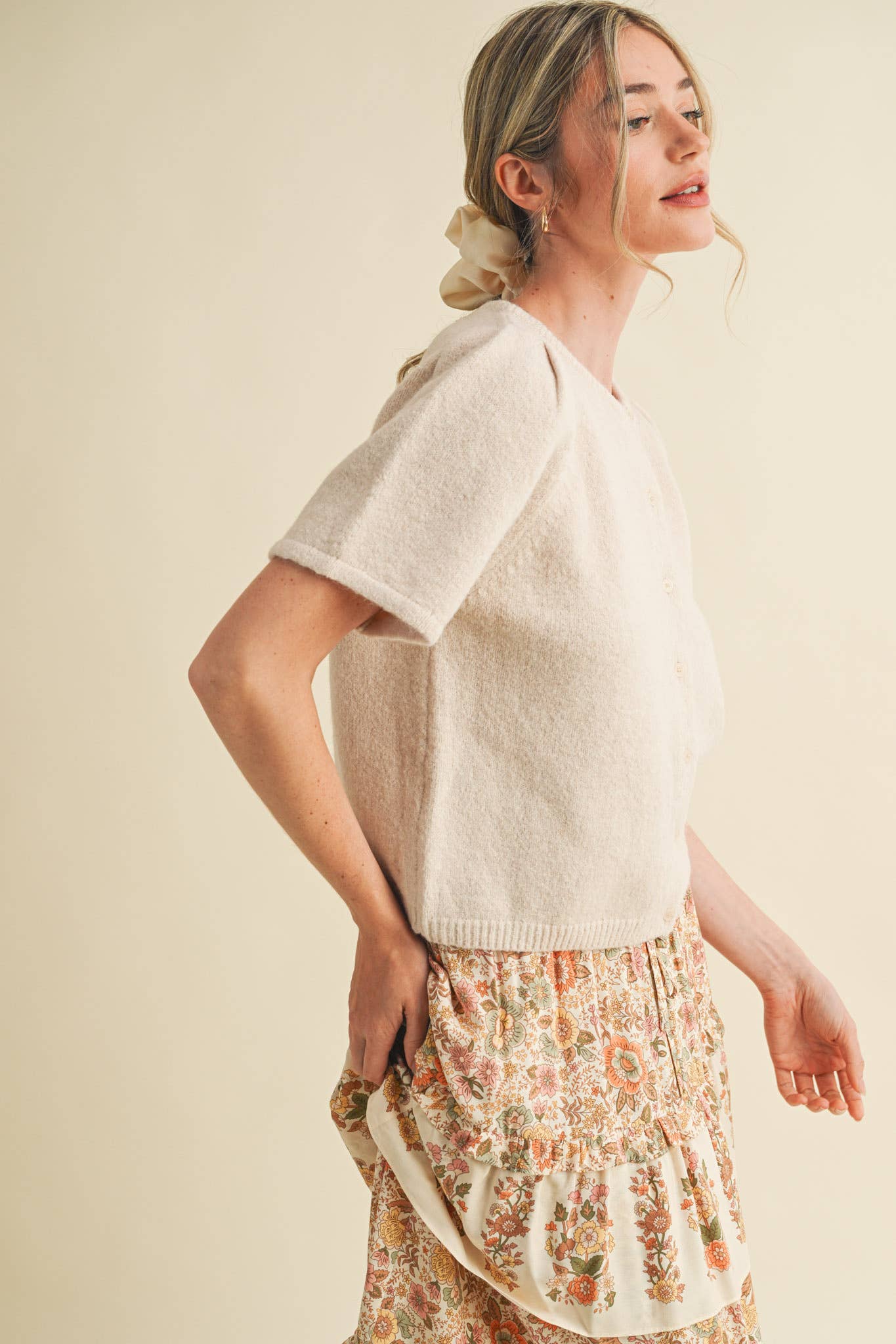 PUFF SLEEVE CARDIGAN