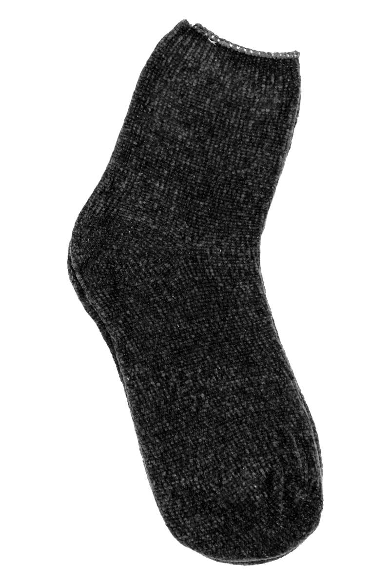 Velvety Chenille Knitted Quarter Socks