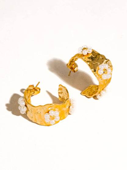 Charme Floral Hoop Earrings