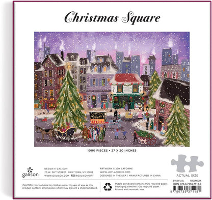 Joy Laforme Christmas Square 1000 Piece Puzzle in Square Box