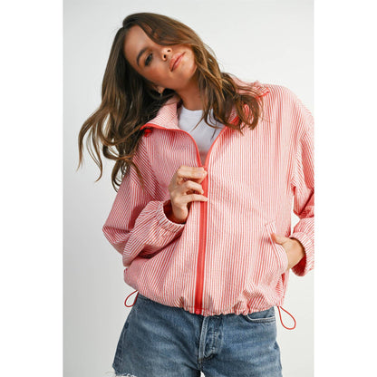 Striped Drawstring Jacket