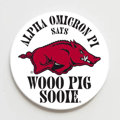 University of Arkansas Sorority Wooo Pig Button