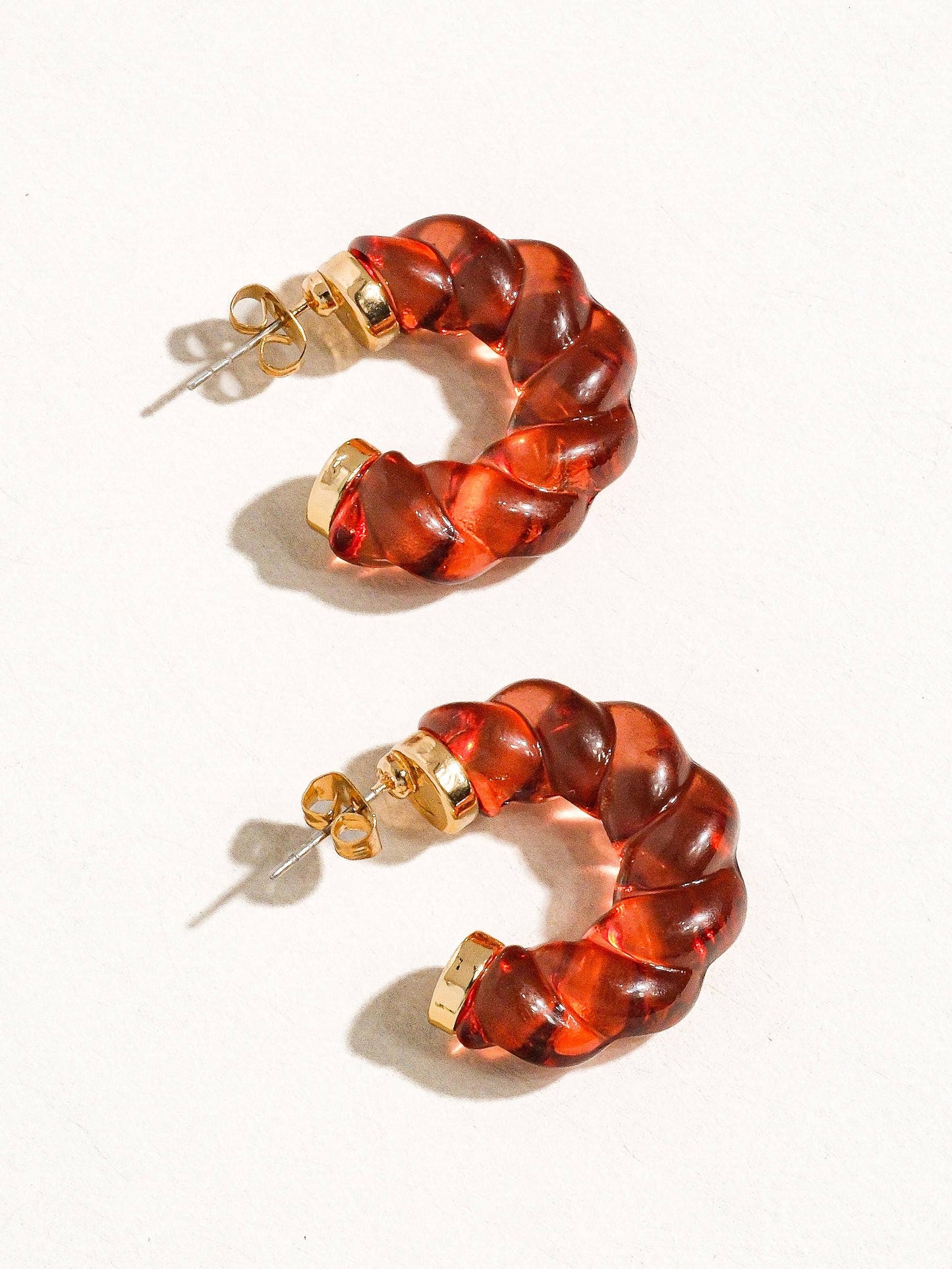 Ruby Braided Hoops