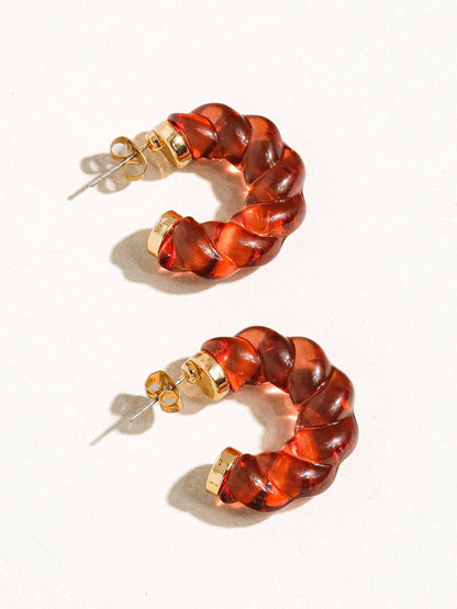Ruby Braided Hoops