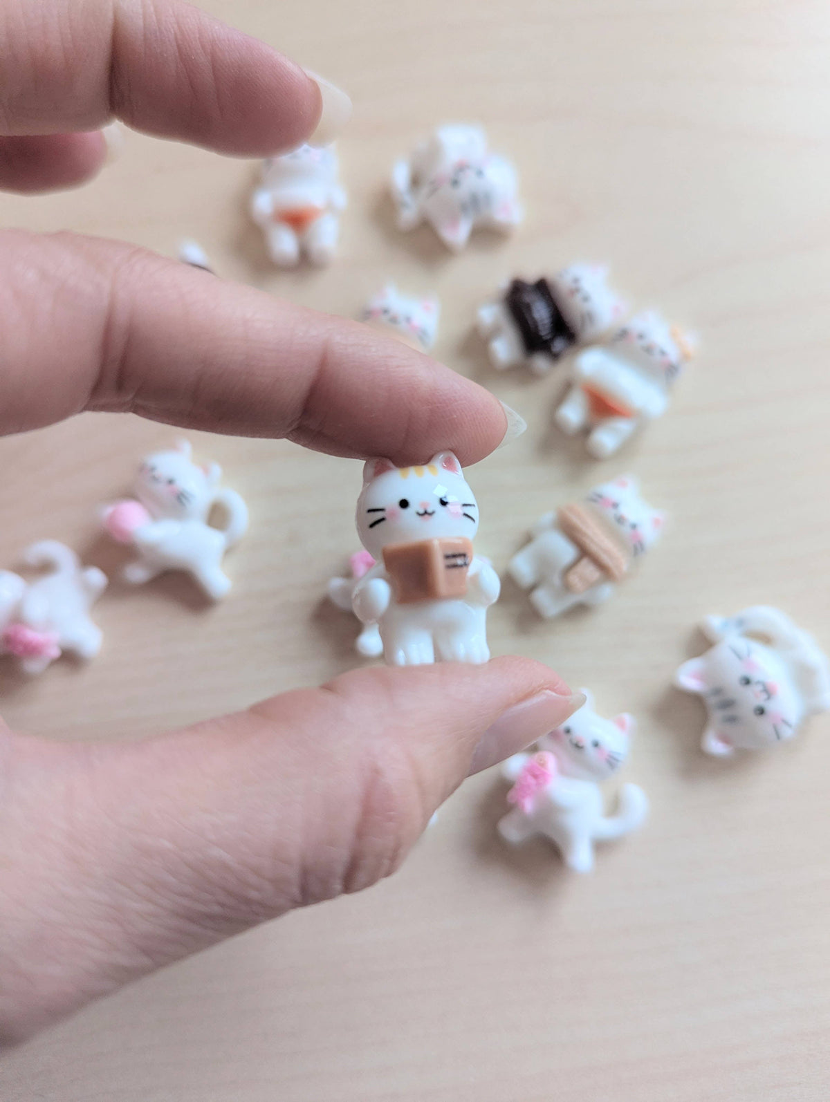 Thinking of You Cat Card + Mini Cat Trinket. Cat Lover Gift