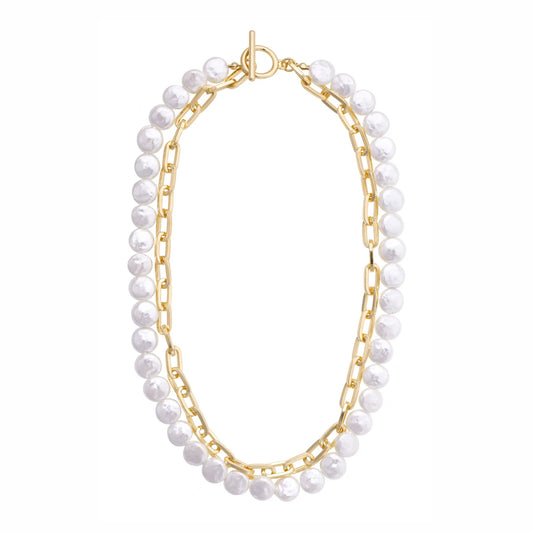 Coco Layered Pearl Linked Necklace