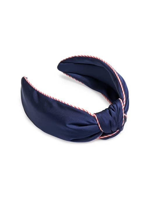 STRIPE TRIM KNOTTED HEADBAND