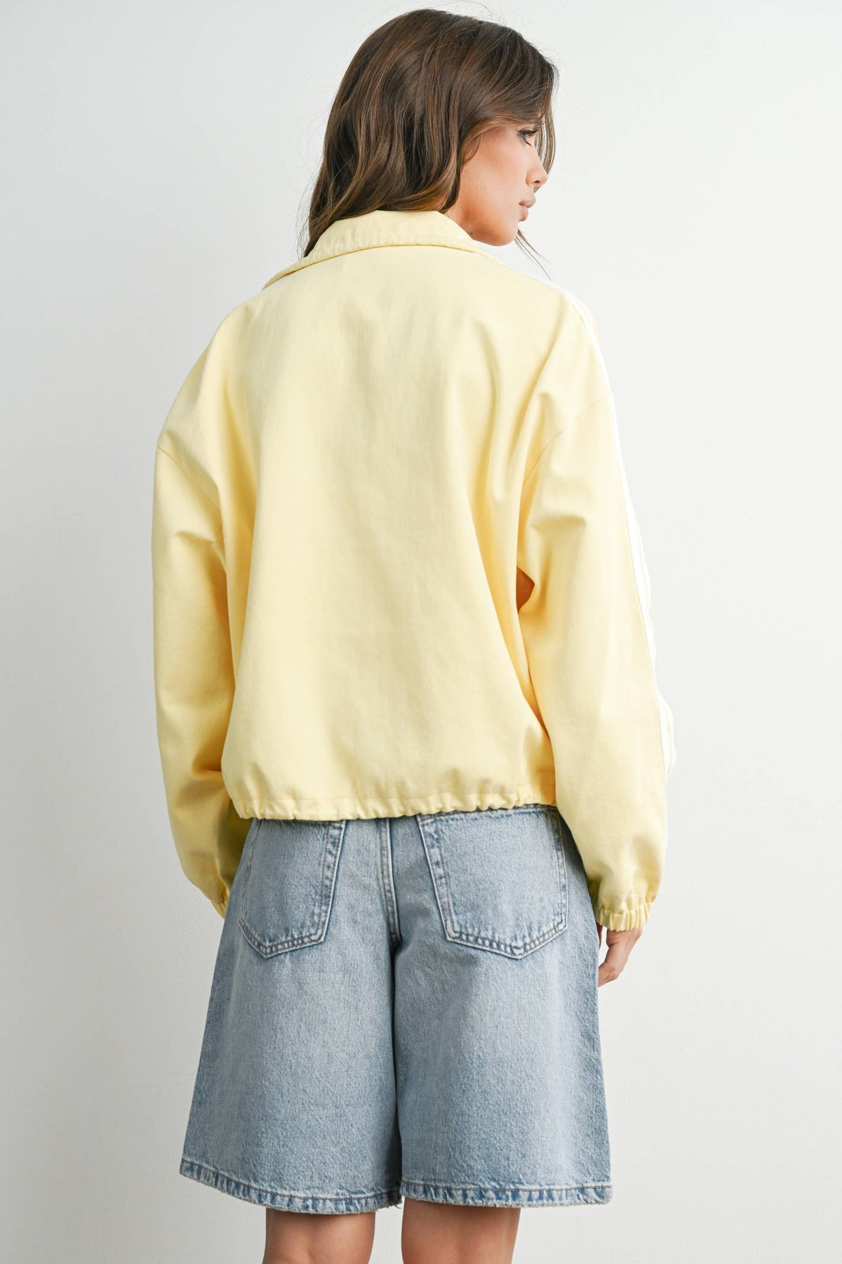 The Marina Stripe Twill Track Jacket
