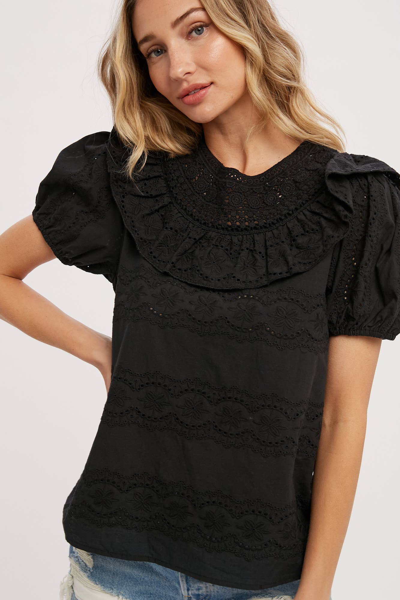 EYELET LACE BLOUSE