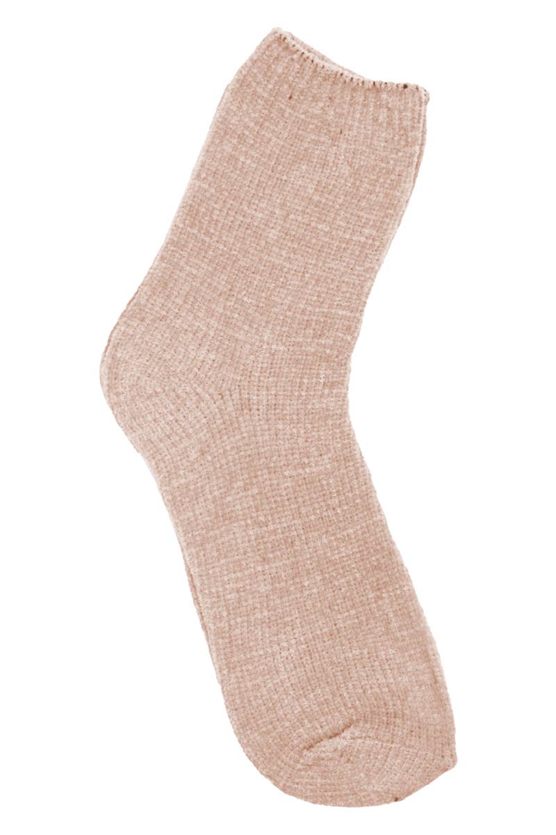 Velvety Chenille Knitted Quarter Socks