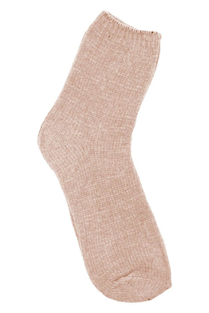 Velvety Chenille Knitted Quarter Socks