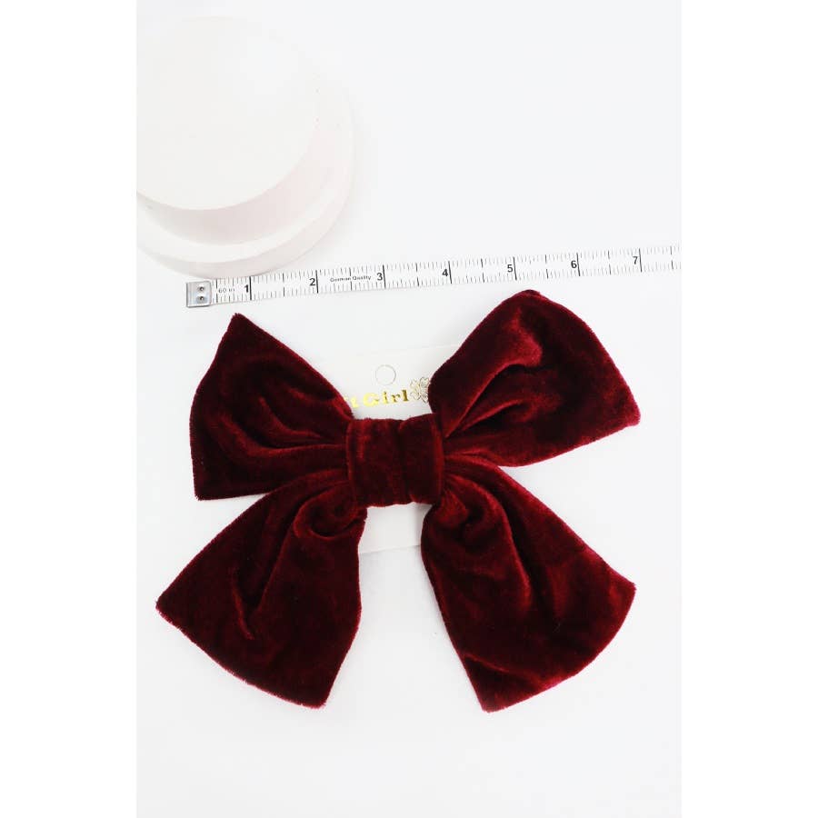 Large Velvet Bow Clip