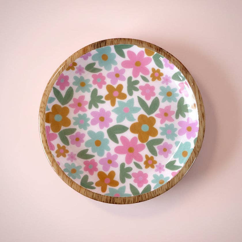 Mango Wood Trinket Dish - Sage Bloom