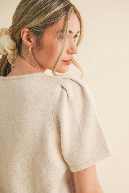 PUFF SLEEVE CARDIGAN