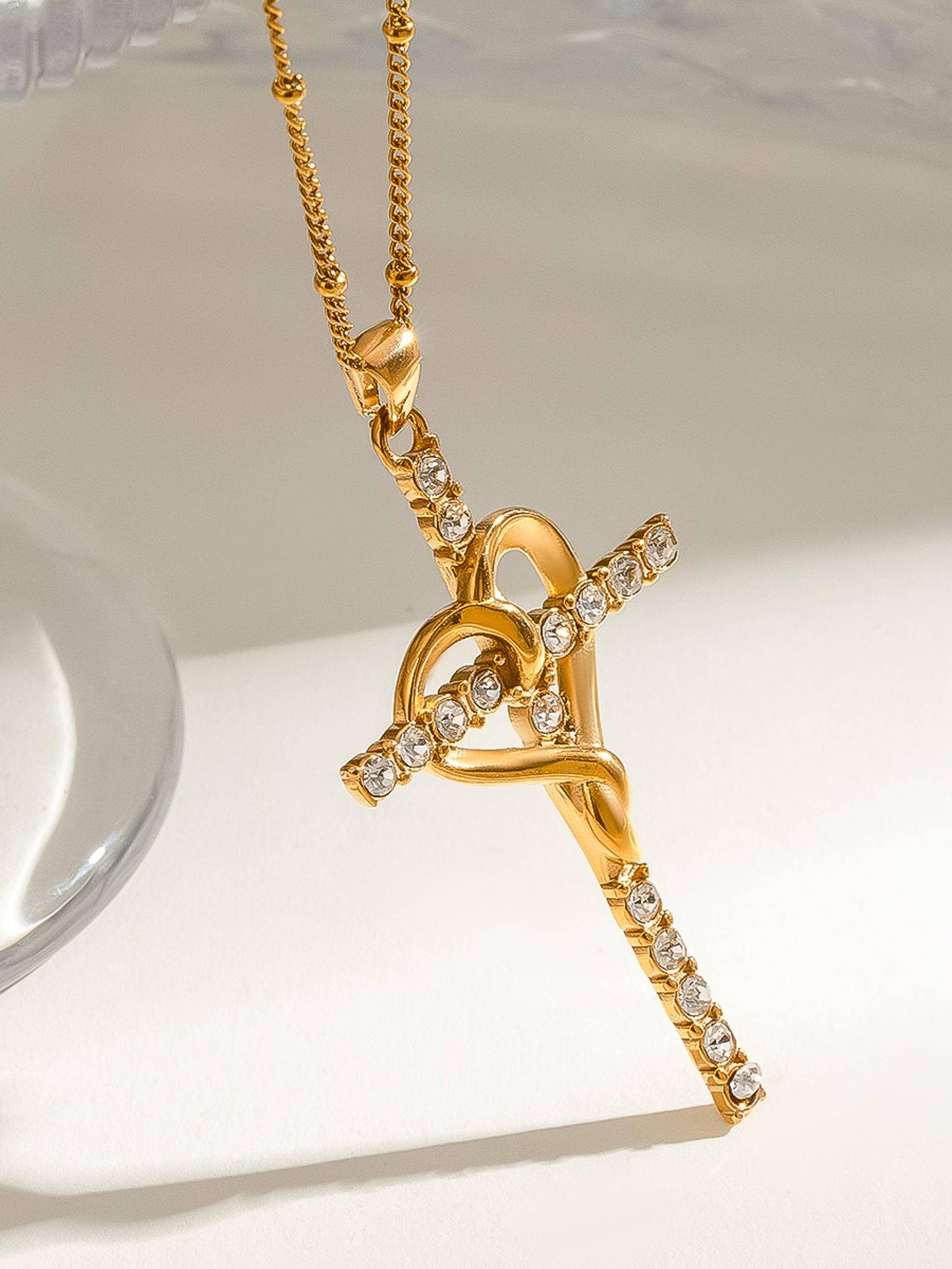 Hermine Cross Heart Necklace