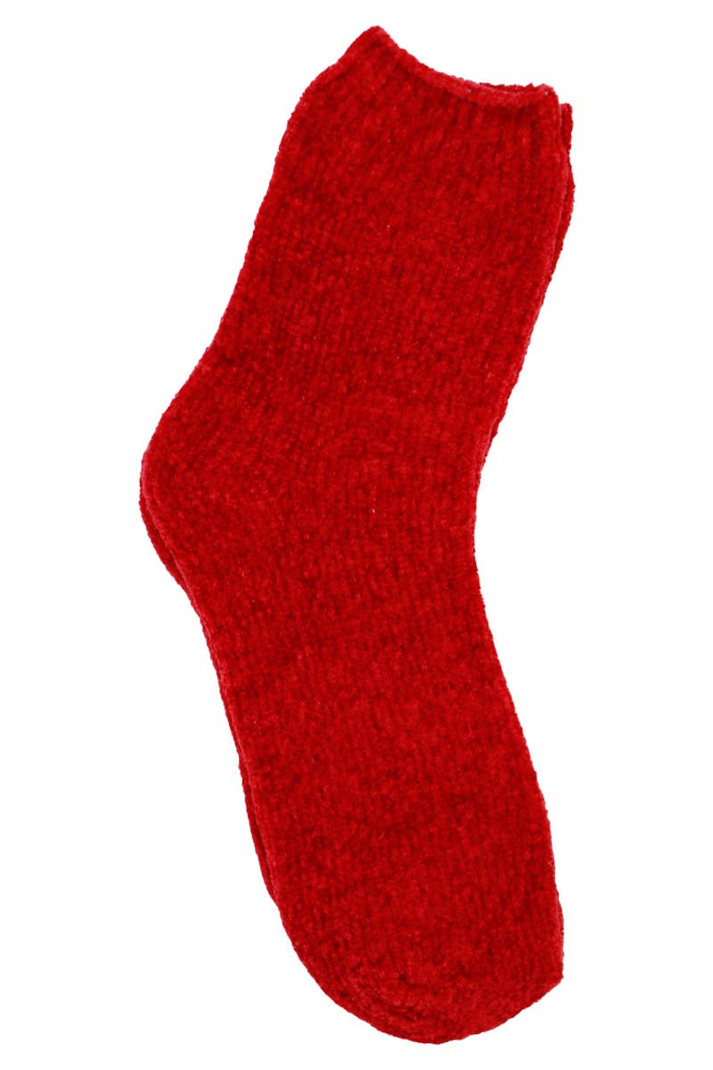 Velvety Chenille Knitted Quarter Socks