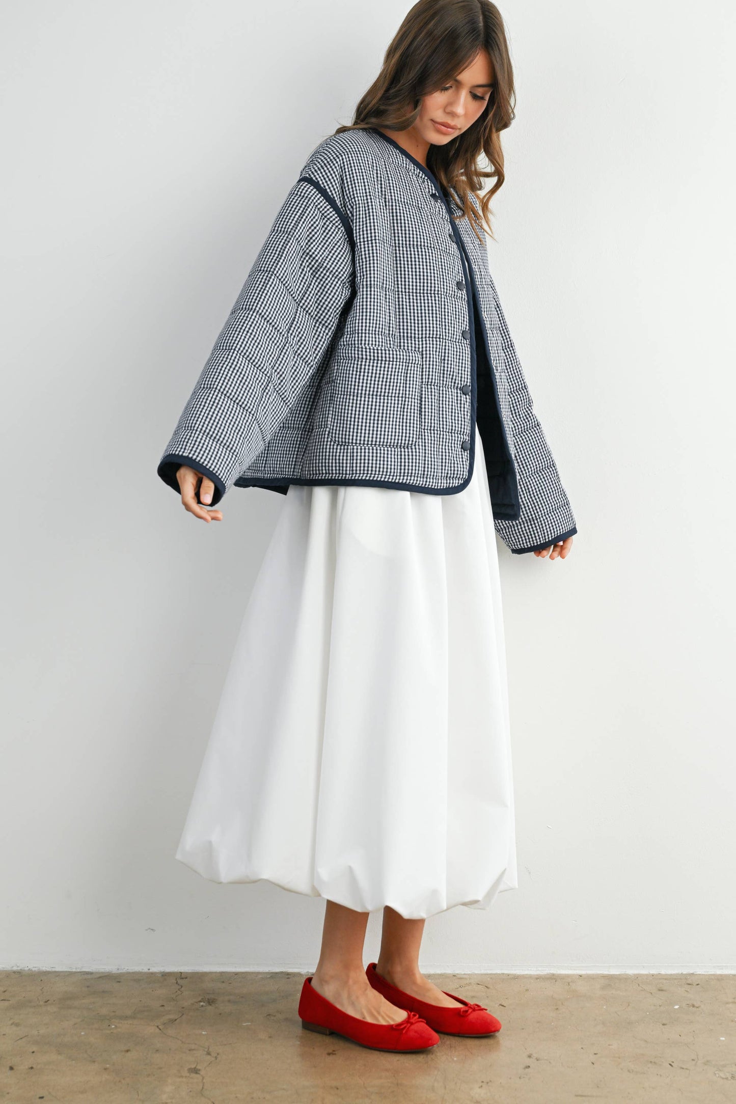 Buttoned Quilted Puffer Jacket