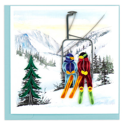 Ski Lift Season's Greetings Quilled Card