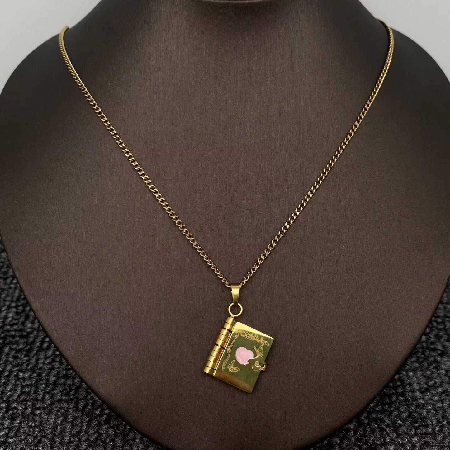 Openable Book Charm Necklace