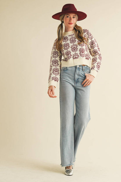 Floral Pattern Sweater
