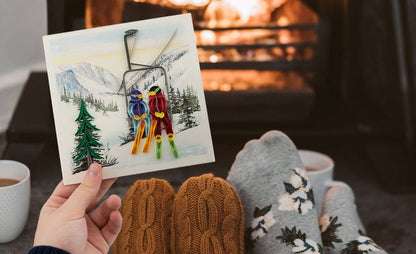 Ski Lift Season's Greetings Quilled Card