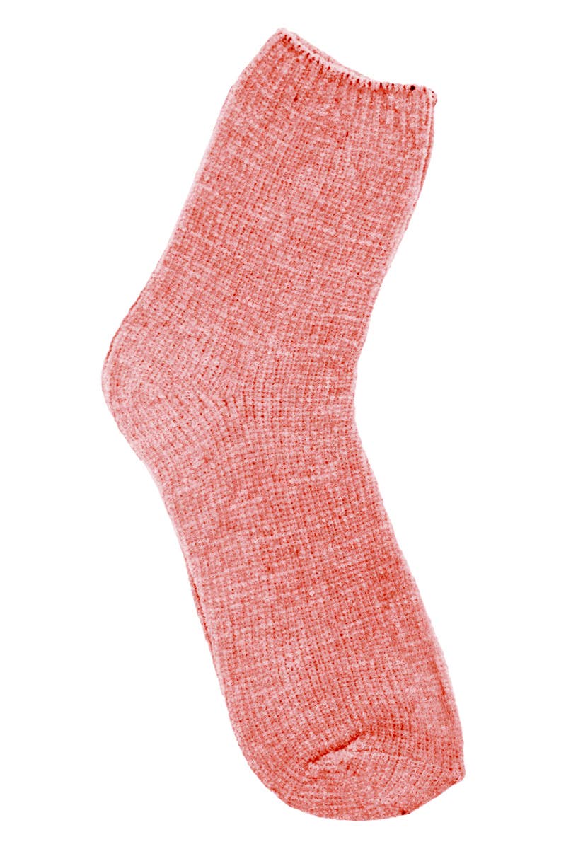 Velvety Chenille Knitted Quarter Socks